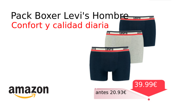 Pack Boxer Levi's Hombre