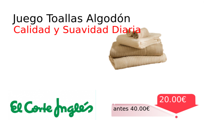 Juego Toallas Algodón