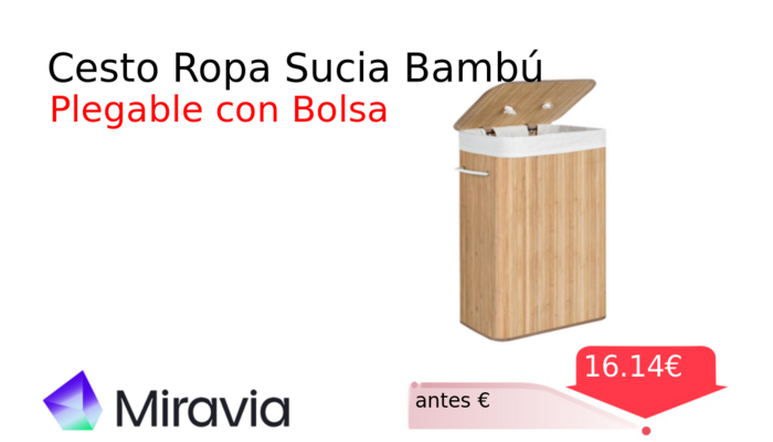 Cesto Ropa Sucia Bambú