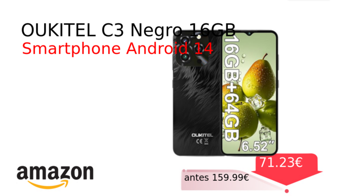 OUKITEL C3 Negro 16GB