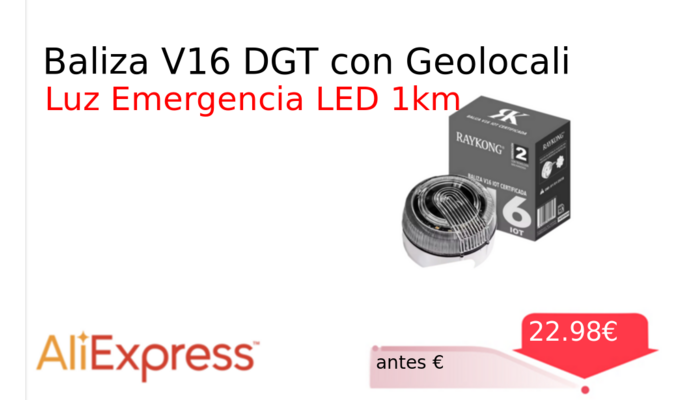 Baliza V16 DGT con Geolocali