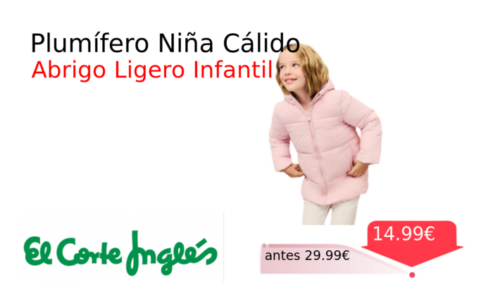 Plumífero Niña Cálido