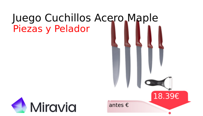 Juego Cuchillos Acero Maple