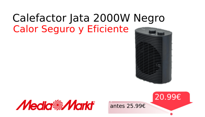 Calefactor Jata 2000W Negro