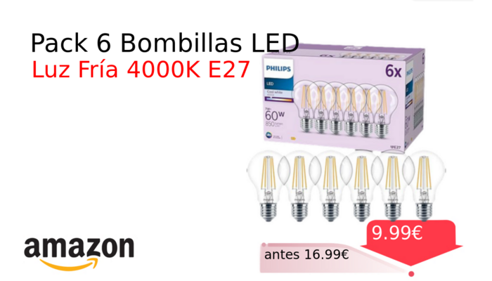Pack 6 Bombillas LED