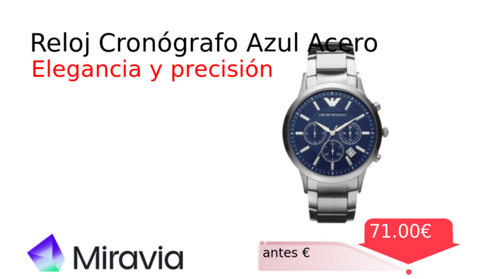 Reloj Cronógrafo Azul Acero