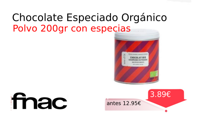 Chocolate Especiado Orgánico
