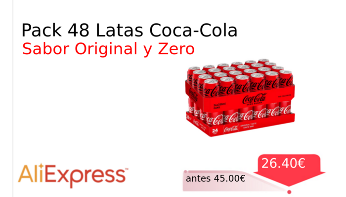 Pack 48 Latas Coca-Cola