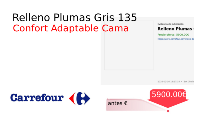 Relleno Plumas Gris 135