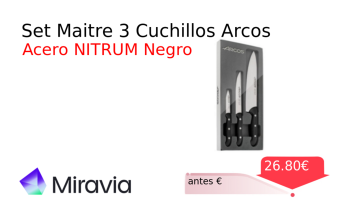Set Maitre 3 Cuchillos Arcos