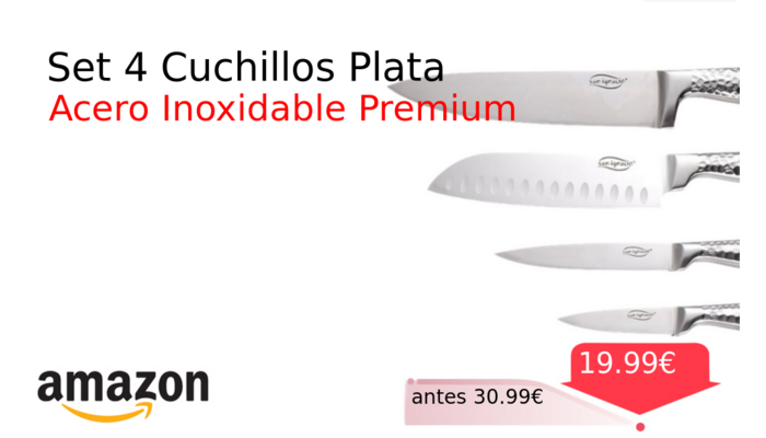 Set 4 Cuchillos Plata