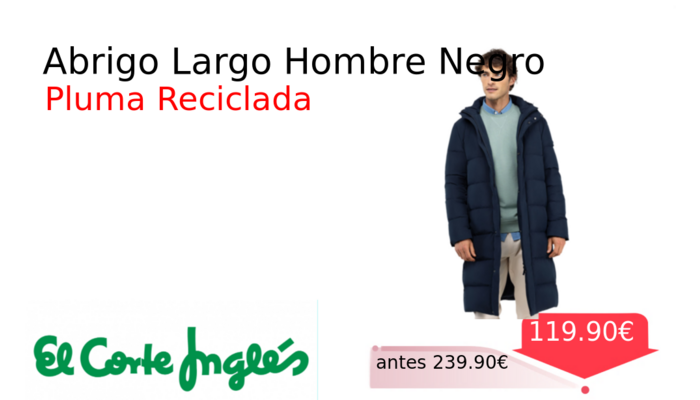 Abrigo Largo Hombre Negro