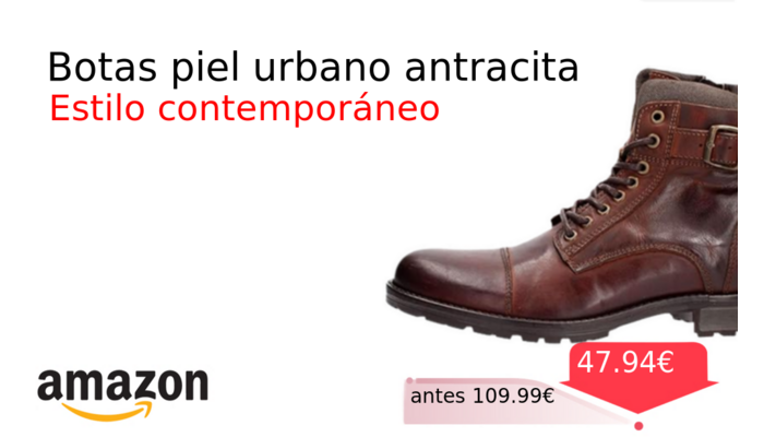 Botas piel urbano antracita