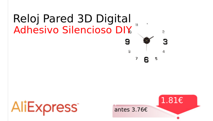 Reloj Pared 3D Digital