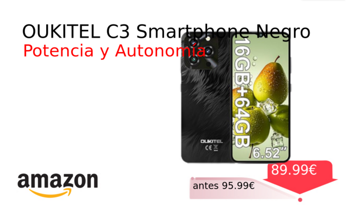 OUKITEL C3 Smartphone Negro