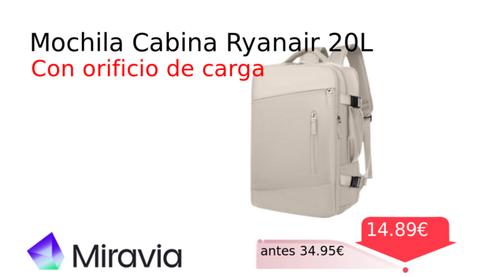 Mochila Cabina Ryanair 20L