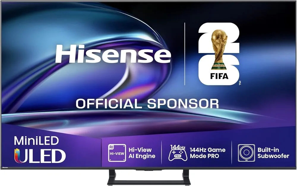 Hisense 55E8Q - Mini LED Smart TV, Quantum Dot, 144Hz, Subwoofer Integrado, Dolby Vision IQ & Dolby Atmos, Full Array Local Dimming, Procesador Hi-View Engine