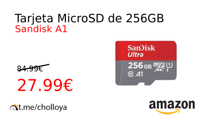 Tarjeta MicroSD de 256GB