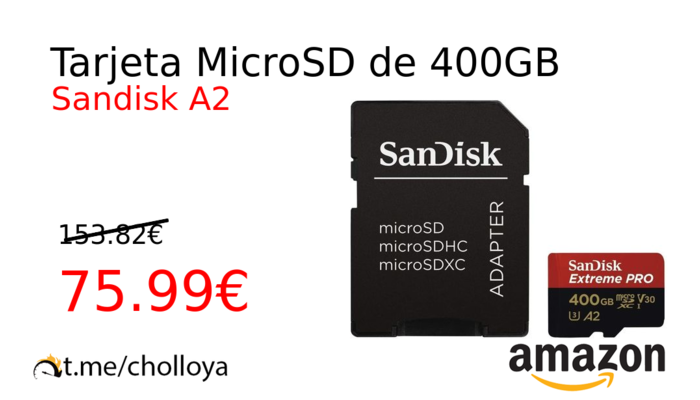 Tarjeta MicroSD de 400GB