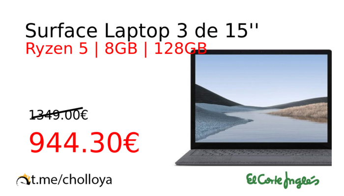 Surface Laptop 3 de 15''
