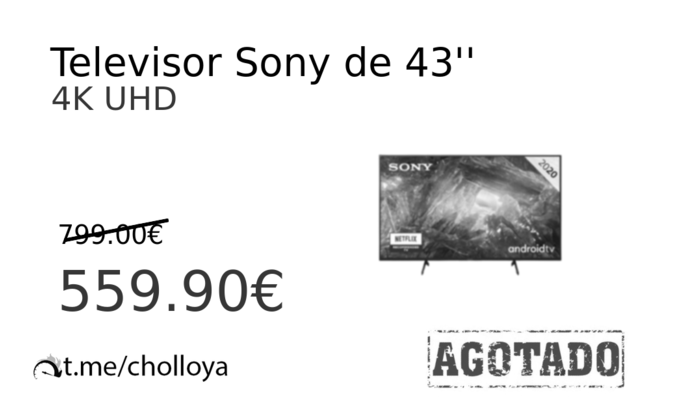 Televisor Sony de 43''