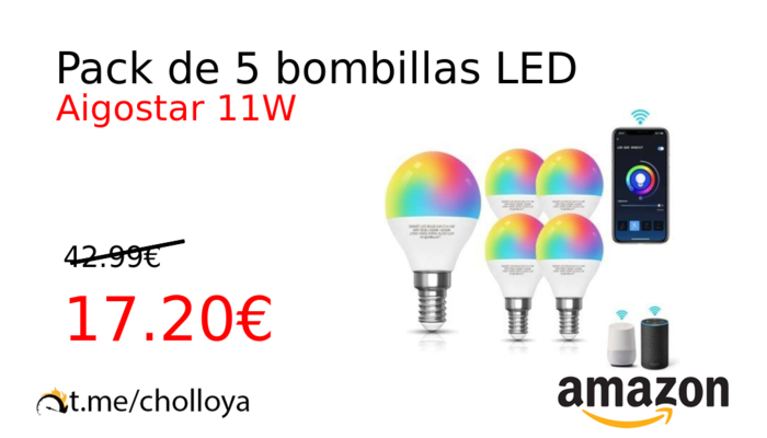 Pack de 5 bombillas LED