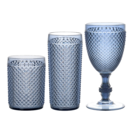 Juego Cristalería Azul Picas
