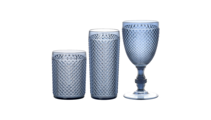 Juego Cristalería Azul Picas