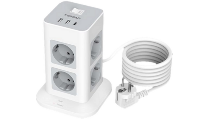 Torre de enchufes TESSAN 8+1