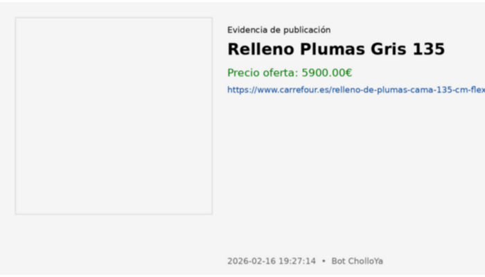 Relleno Plumas Gris 135