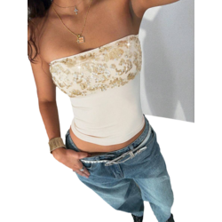 SHEIN Top sin espalda con cuentas