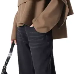 Abrigo con bufanda shein