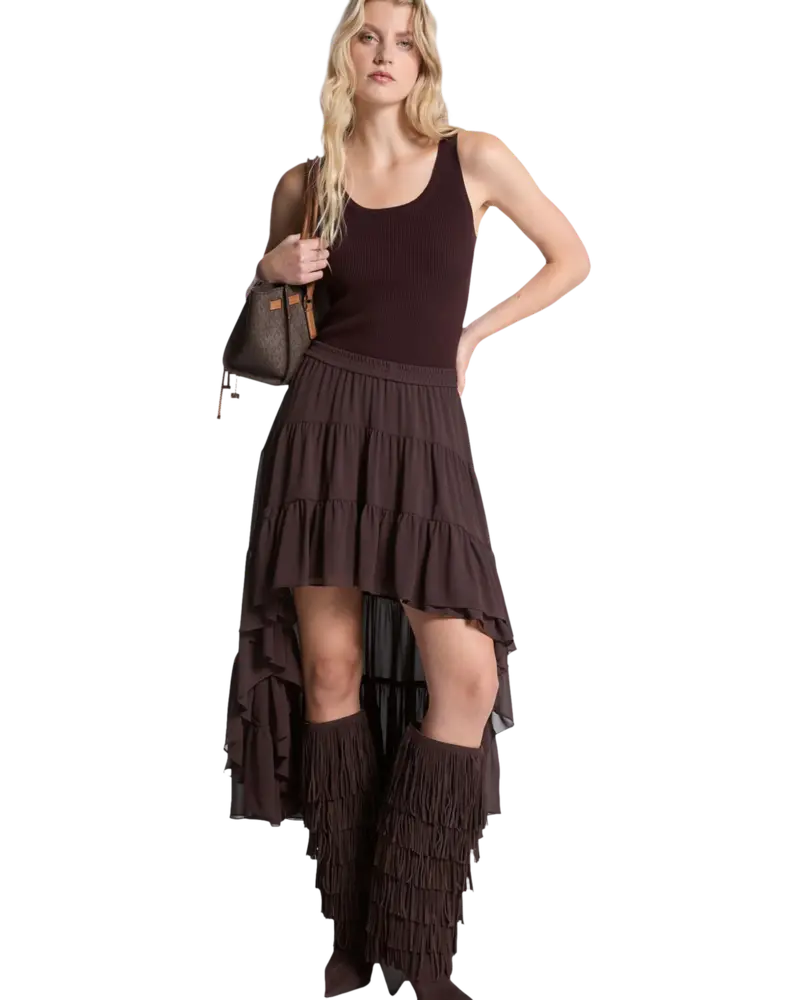 Falda Georgette Asimétrica