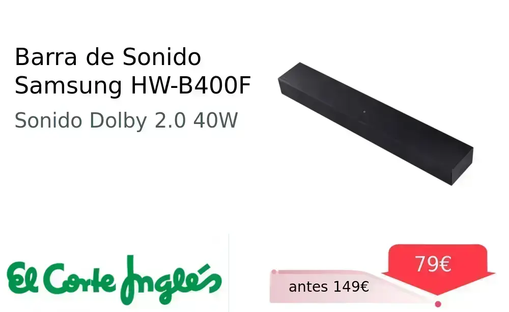Barra de Sonido Samsung HW-B400F