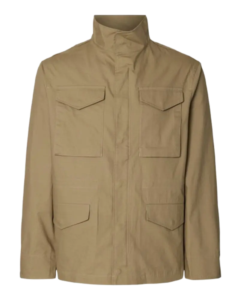 Selected Parka Beige Cremallera