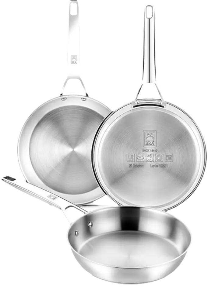 Juego Sartenes Bra Inox 3 Piezas