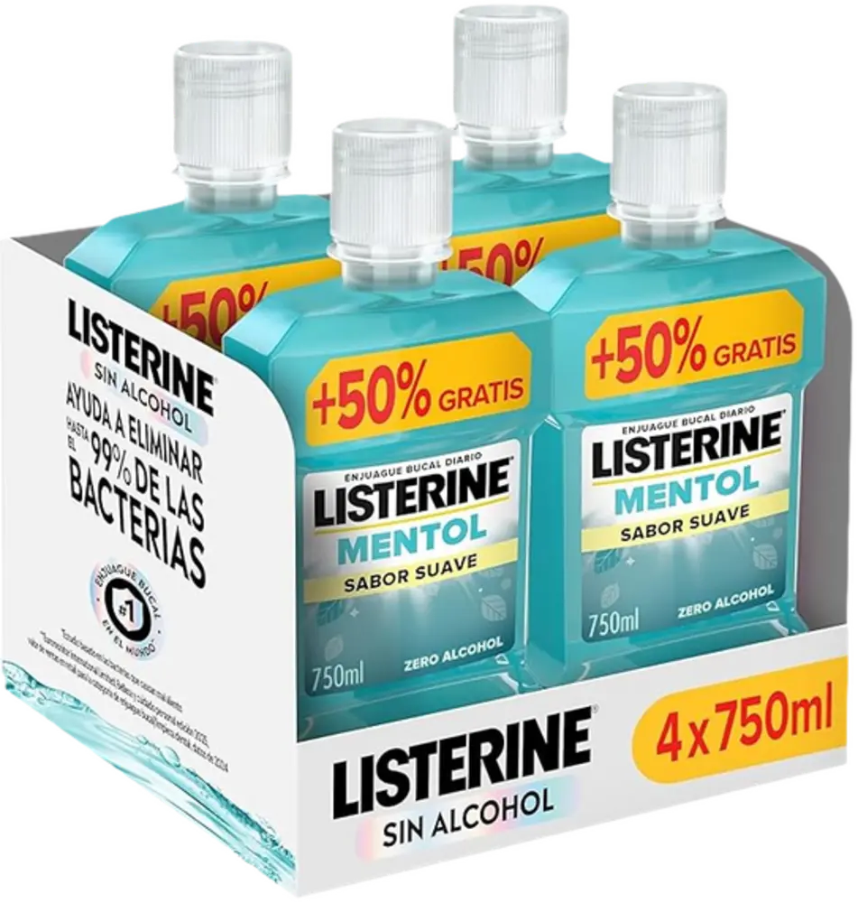 Listerine Mentol Suave 4X750ML