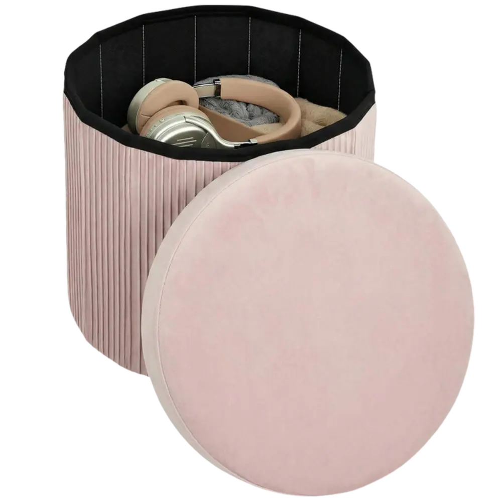 Baúl Puff Homcom 35L Rosa