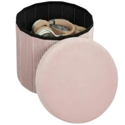 Baúl Puff Homcom 35L Rosa