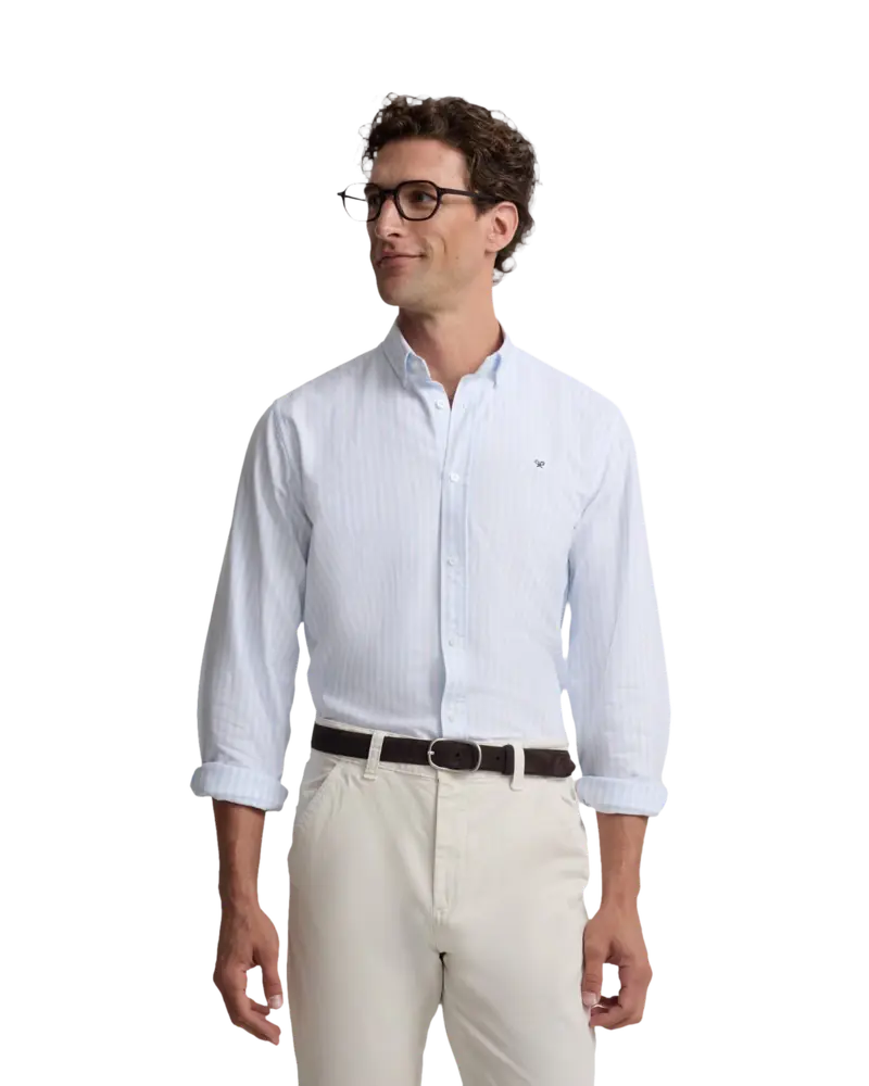 Silbon Camisa Oxford Rayas Verde