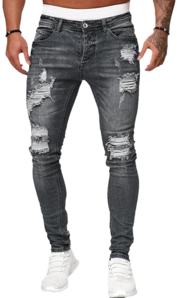 Jeans rasgados ajustados