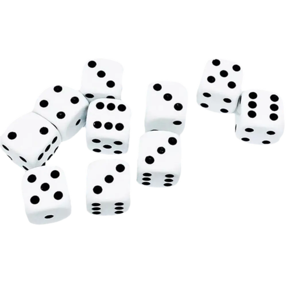 Juego de 10 dados blancos