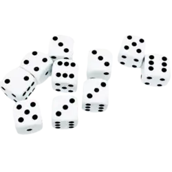 Juego de 10 dados blancos