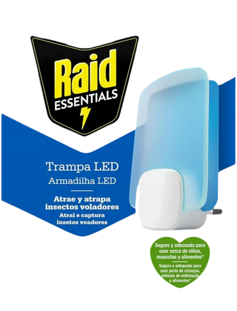 Trampa LED Antimoscas Raid