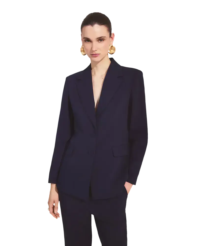 Blazer liso de poliéster mujer