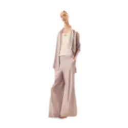 Pantalón recto estampado mujer