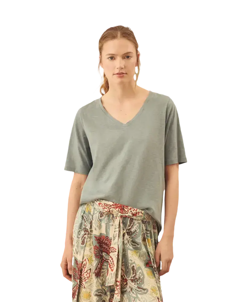 Camiseta mujer cuello pico