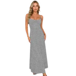 Vestido largo a rayas para mujer
