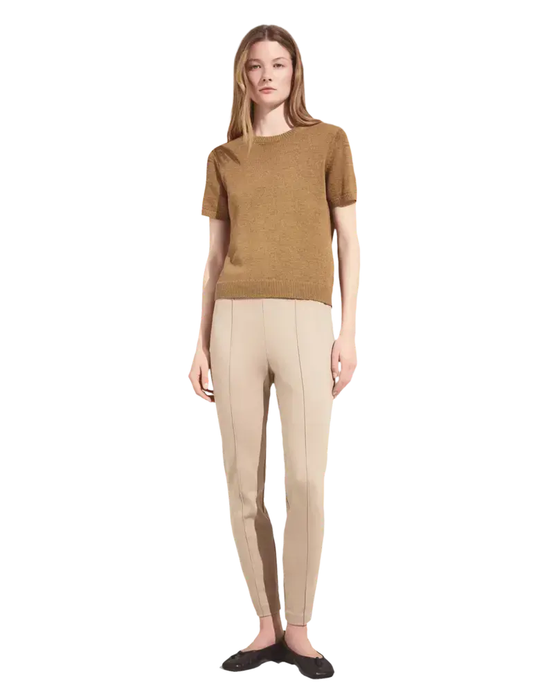 Pantalón liso de viscosa mujer