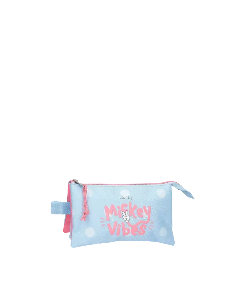 Estuche Mickey tres compartimentos